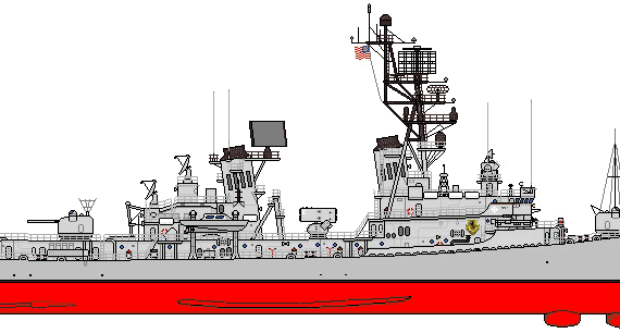 Эсминец USS DDG-2 Charles F. Adams [Destroyer] - чертежи, габариты, рисунки